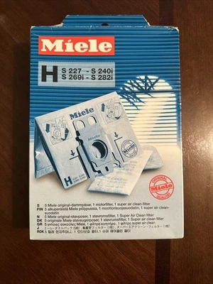 Míele Type H S227-S240i-S269i-S282i Genuine 5 Bags + Filter New - Image 1 of 4