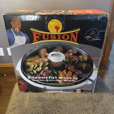 George Foreman Fusion Indoor Electric Grill Salton Countertop GR70WT Open Box - Image 1 of 4