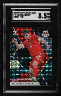 2021 Mosaic UEFA Euro 2020 Genesis Prizm Zelimkhan Bakaev #71 SGC 8.5 Rookie RC - Image 1 of 2