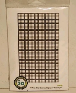 Impression Obsession Background Cling Rubber Stamp-Plaid - Picture 1 of 5