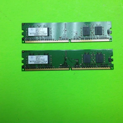 Set of (2) Nanya NT256T64UH4A0F-5A 256MB DDR2-400 (PC2-3200) PC2-3200U RAM (512M - Image 1 of 4
