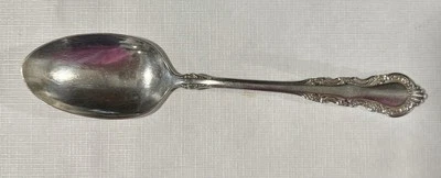 Ложка сервировочная 1941 8 1/2 дюйма с георгианским розовым узором из чистого серебра тростник и бартон - Изображение 1 из 4