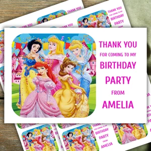 PRINCESS STICKERS personalised thank you for party bags - Picture 1 of 3