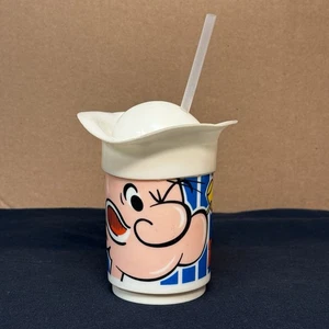 Vintage 1971 Popeye the Sailor Man Plastic Cup Hat Deka Cartoon Kids Juice USA - Picture 1 of 9