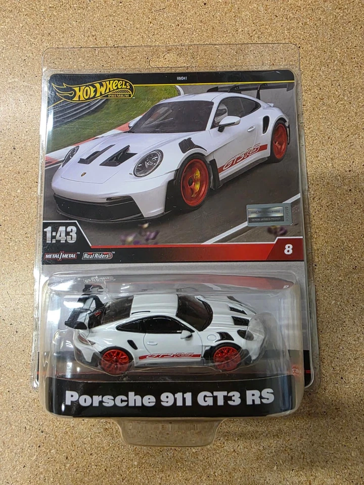 Hot Wheels - 2024 escala 1:43 Premium Real Riders - Porsche 911 GT3 RS blanco Foto 1 de 1