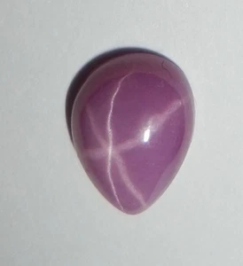Opaque Star Ruby Pear 9x7 mm Cabochon 6 Rayed Lab-created Stone 1 piece Lot - Picture 1 of 12