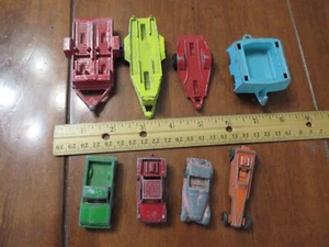 Lot of 8 vintage Tootsie Toy vehicles - 4 trailers and 4 cars, USA - Picture 1 of 9