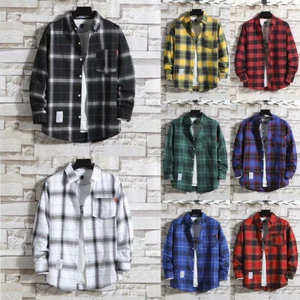 Men's Relco Plaid Shirt - Long Sleeve Button Down Collar Mod Tartan Retro - Picture 1 of 19