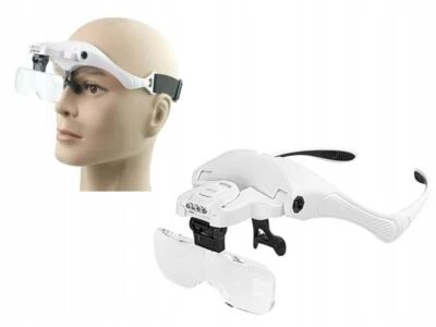 VERK Lente Ingrandimento Con Luce 5 Occhiali Professionali 1.0X a 3.5X per Il Ricamo