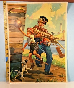 Hy Hintermeister Art Print: Gangway Gramps, Basketball U.I. Co. NY 12x16 - Picture 1 of 5
