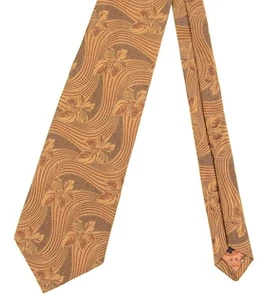 Robert Talbott Studio Golden Yellow Sweeping Floral Woven 100% Silk Tie - Picture 1 of 5