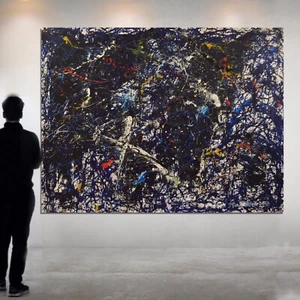 Jackson Pollock style canvas Painting 81” X 62” XL (6ft. 9in.)Abstract,Modern - Picture 1 of 12