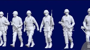 1/35 Scale Ww2 US Light Infantry 6 Soldiers Resin Figures Model Kits Toys - Picture 1 of 1