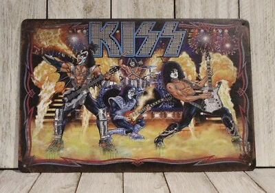 Kiss Alive Live in Concert Tin Poster Sign Vintage Look Ace Frehley Comic - Image 1 of 4