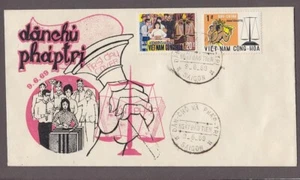 Vietnam Süd FDC Cover Constitutional Democracy 1969 handbemalt - Bild 1 von 1