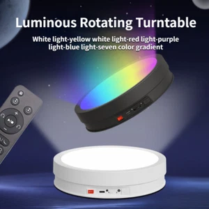 22cm Rotating Display Turntable Illumination Remote Control W/ Multi Color LED - Picture 1 of 12