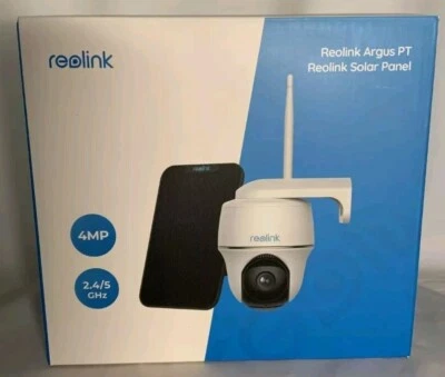 Reolink Outdoor Wifi Security Camera Rechargeable Pan Tilt Argus PT&Solar Panel - Image 1 of 4