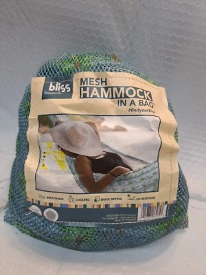 HAMMOCK 55" Mesh Hammock In A Bag | 375 Lb. Capacity- New Bliss Foto 1 de 2