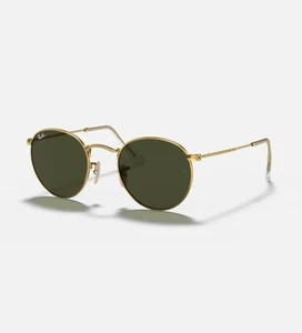 Ray-Ban RB3447 Round Metal Gold Frame / Green G15 Lenses Sunglasses - Picture 1 of 6