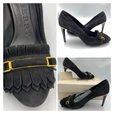 Bomba de flecos Burberry Metal Bar Hampden talla 7 venta al por menor $495 Foto 1 de 4