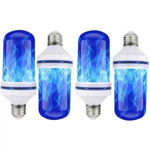 4Pack E26 LED Flame Effect Fire Light Bulb 4 Modes Flickering Fire Holiday Party - Picture 1 of 12