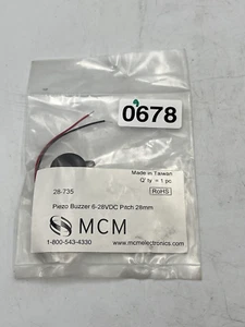 MCM 28-735 PIEZO BUZZER 3-28VDC PITCH 28MM - Picture 1 of 4