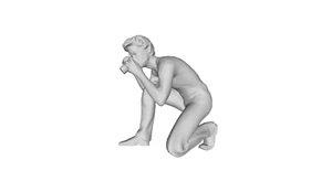 Printle QR Homme 994T-Man Kneeling Pointing Camera Figure for Dioramas Train Set - Picture 1 of 11