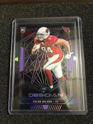 2019 PANINI OBSIDIAN  CALEB WILSON Purple Etch Parallel Rookie Card 28/75  - Image 1 of 2