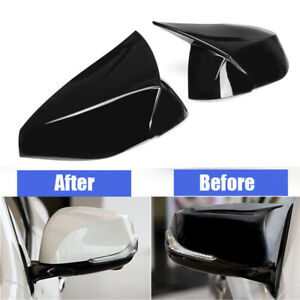 Gloss Black Side Mirror Cover Cap For Infiniti Q50 Q60 QX30 Q70 2014-2020
