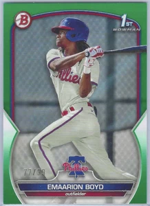 Emaarion Boyd 2023 Bowman Prospects Green Paper SSP /99 1st RC Phillies #BP128 - Picture 1 of 1