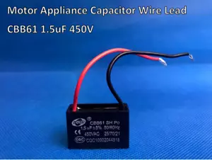 CBB61 450V AC Appliance Motor Capacitor Wire Lead 1.5uF 50/60Hz (D05) - Picture 1 of 9