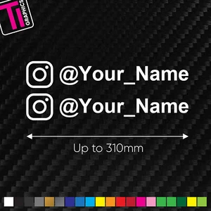 2 X INSTAGRAM YOUR NAME CUSTOM PERSONALISED WINDOW VINYL DECAL CAR STICKER - Picture 1 of 5