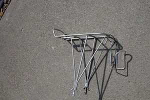 BLACKBURN REAR SILVER ALUMINUM MOUNTAIN TOURING BICYCLE PANNIER RACK BOTTLE CAGE - Picture 1 of 13