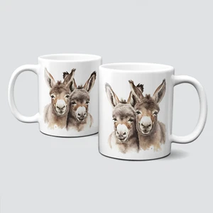 oh-cuptastic-Tasse-Tiere-Esel-Donkey-Babytier-Eselpärchen-zwei Esel-LT-370 - Bild 1 von 1