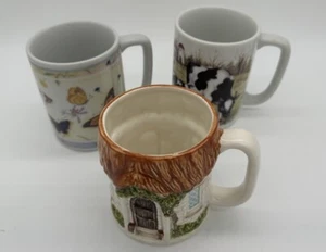 Otagiri Mugs Cows Butterfly Lot of 3 Vintage Made in Japan - Picture 1 of 18