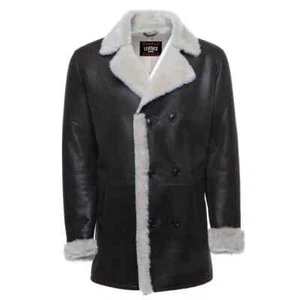 Cappotto uomo shearling con bottoni, realizzato con vera pelle di pecora premium - Foto 1 di 7