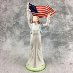 Laszlo Ispanky Porcelain Figurine Spirit of Freedom 13 inch Girl with Flag - Bild 1 von 11