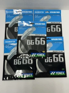 NUEVO 5 paquetes de cuerdas de bádminton Yonex BG66 blanco perla sensación media 0,66 mm 33 pies - Imagen 1 de 3