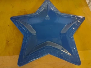 Longaberger Pottery Woven Tradition Cornflower Blue Star Lunch Plate - Picture 1 of 2