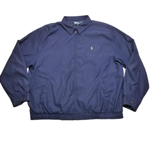 Polo Ralph Lauren Jacket Mens 3XLT Navy Harrington Windbreaker Lined Pony Zip - Picture 1 of 10