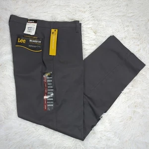 Mens Lee Total Freedom Relaxed Fit Stain Resistant Pant Charcoal Grey Size 34x32 - Picture 1 of 4