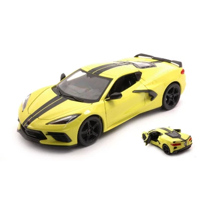 CHEVROLET CORVETTE C8 2020 LEMON YELLOW 1:24 Maisto Auto Stradali Modellino Nuov - Immagine 1 di 3
