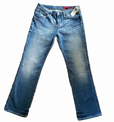 Vigoss Jeans Women's Size 8 Straight Distressed Denim Blue Midrise 30W x 33 Long - Image 1 of 4