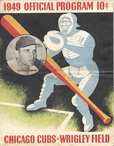 1949 baseball program Wrigley Field Boston Braves Chicago Cubs CREASED - Picture 1 of 3