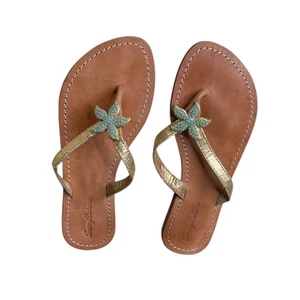 Sandali infradito Tommy Bahama color oro con tanga stella marina taglia 9 - Foto 1 di 9