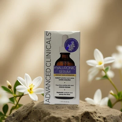 Hidratación y alivio de arrugas | Suero hialurónico de Advanced Clinicals - 1,75 fl oz Foto 1 de 4