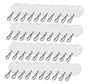 Lucky Line Oval Cabinet Key Tag with Hook, White, 100 White Oval Blank Tags - Picture 1 of 2