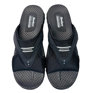 Sandalias de estilo de vida al aire libre Skechers para mujer talla 8 negras cómodas zapatos 47101 - Imagen 1 de 11
