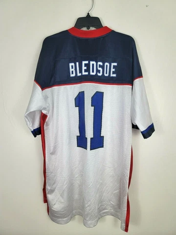 Drew BLEDSOE #11 Buffalo Bills White NFL Jersey Men's Size XL 100% Polyester Cover