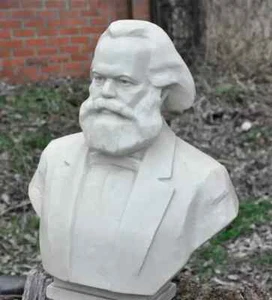 Grande et rare sculpture vintage BUST Karl Marx dirigeant communiste URSS soviétique - Photo 1/22